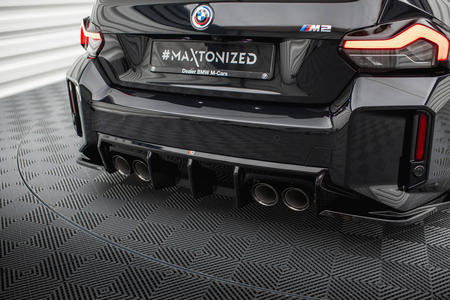 Diffusor Heck Ansatz V.1 für BMW M2 G87 schwarz Hochglanz