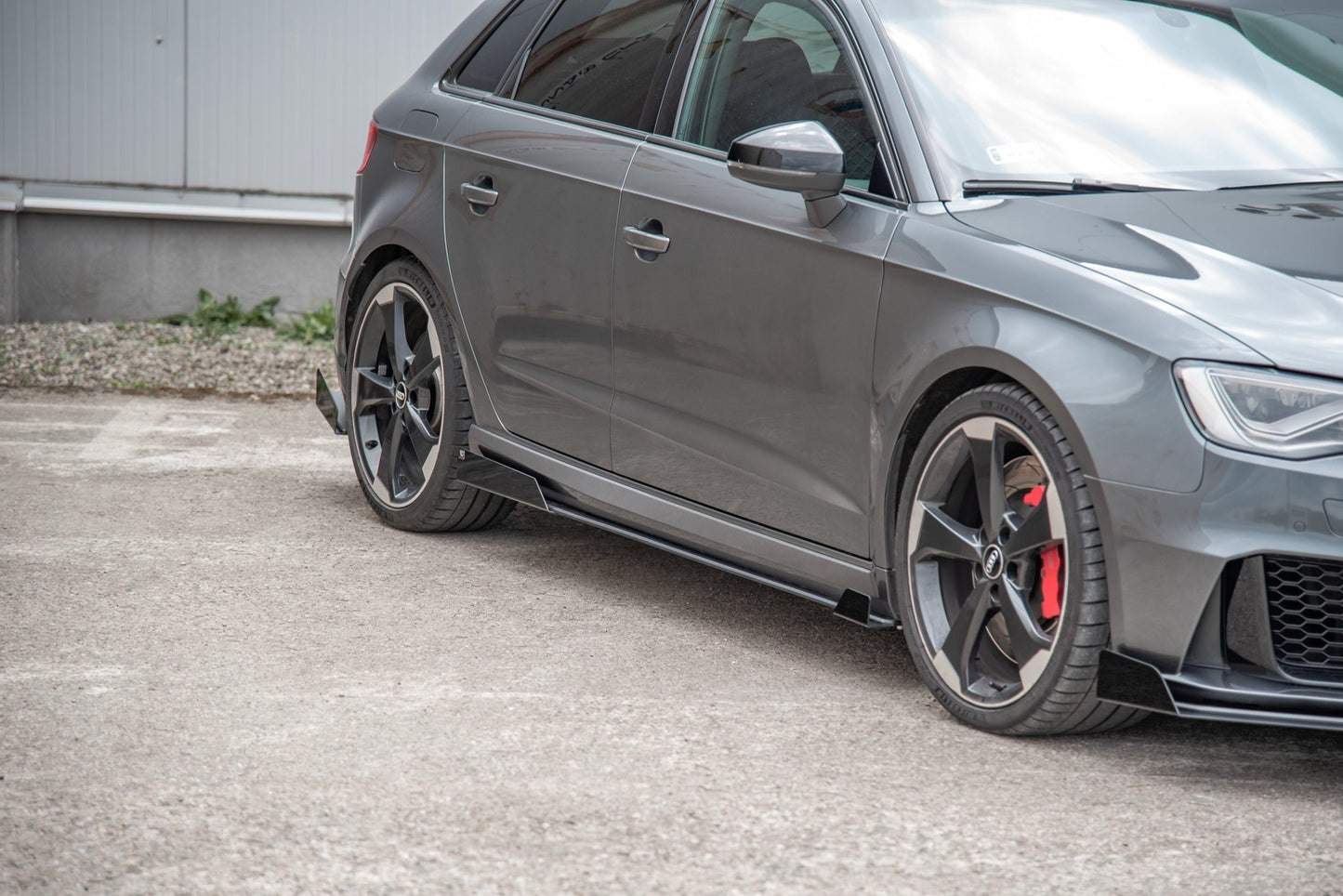 Street Pro Seitenschweller Ansatz für + Flaps Audi RS3 8V Sportback schwarz Hochglanz