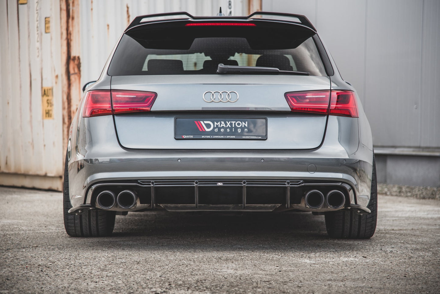 Diffusor Heck Ansatz V.1 für Audi S6 C7 Facelift schwarz Hochglanz
