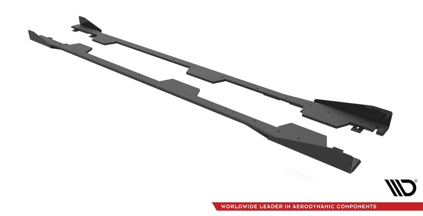 Street Pro Seitenschweller Ansatz + Flaps für Subaru BRZ Mk1 / Mk1 Facelift schwarz Hochglanz