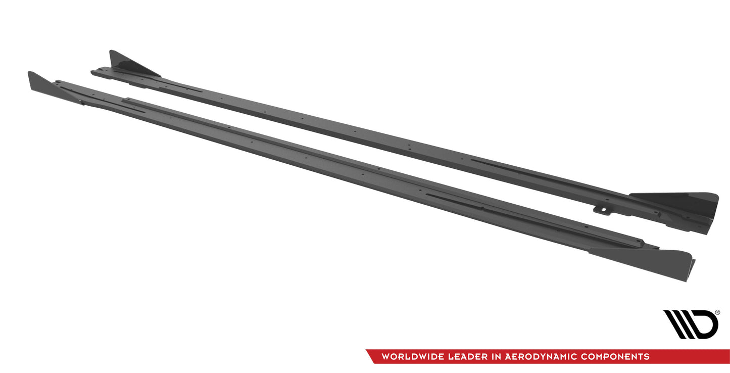 Street Pro Seitenschweller Ansatz für + Flaps Audi S3 / A3 S-Line 8Y / 8Y Facelift schwarz Hochglanz