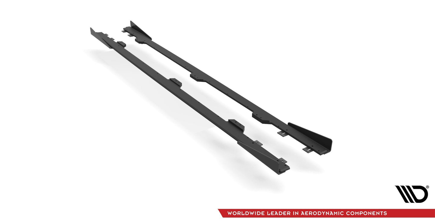 Street Pro Seitenschweller Ansatz für + Flaps BMW 4er M-Paket / M440i G22 / G23 / G22 Facelift / G23 Facelift schwarz Hochglanz