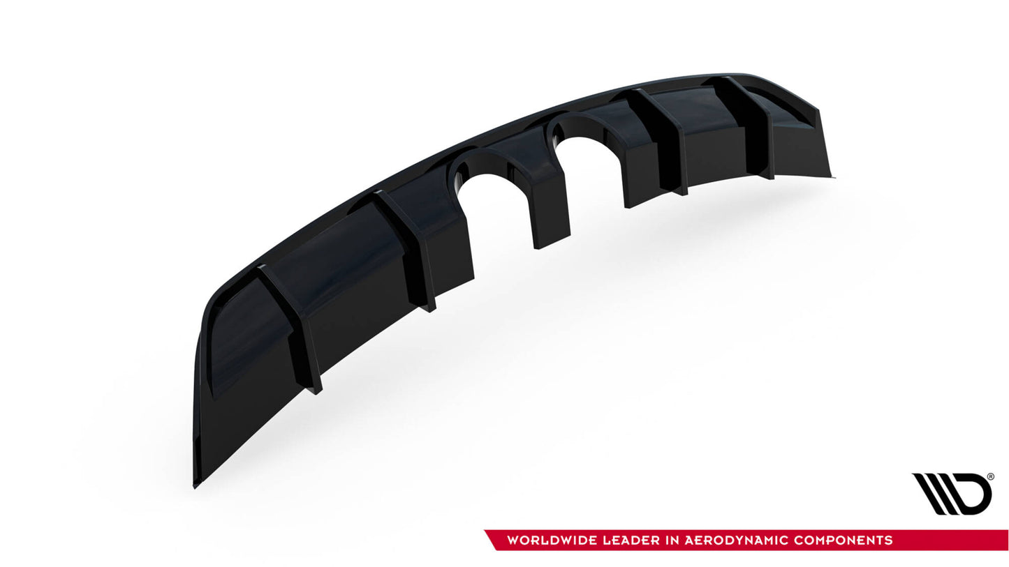 Diffusor Heck Ansatz V.2 für VW Scirocco Mk3 (R32 Auspuff) schwarz Hochglanz