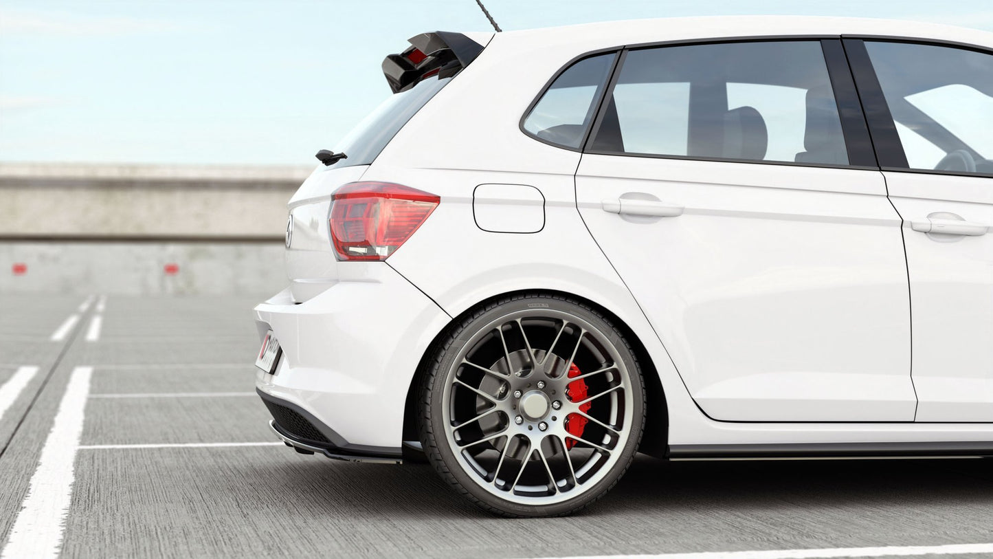 Mittlerer Cup Diffusor DTM Look Heck Ansatz für VW Polo GTI / R-line Mk6 schwarz Hochglanz