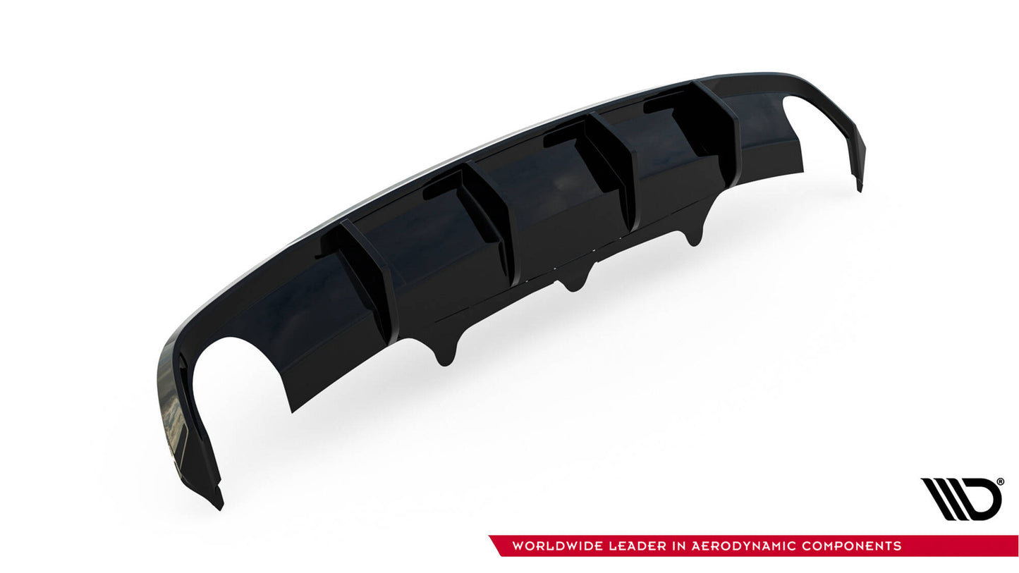 Diffusor Heck Ansatz für Audi A6 S-line Avant C7 schwarz Hochglanz