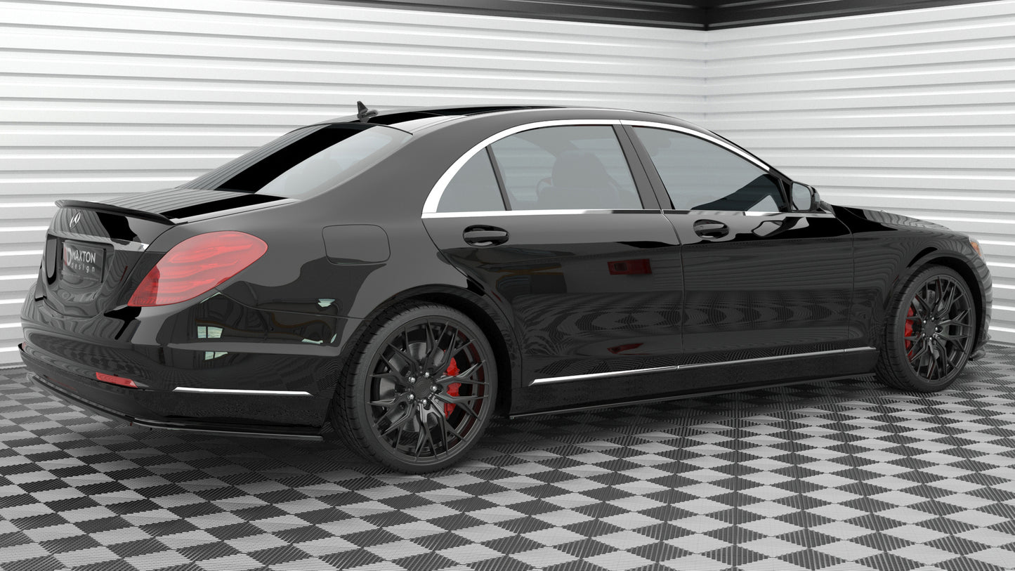 Seitenschweller Ansatz für Mercedes-Benz S Long W222 schwarz Hochglanz