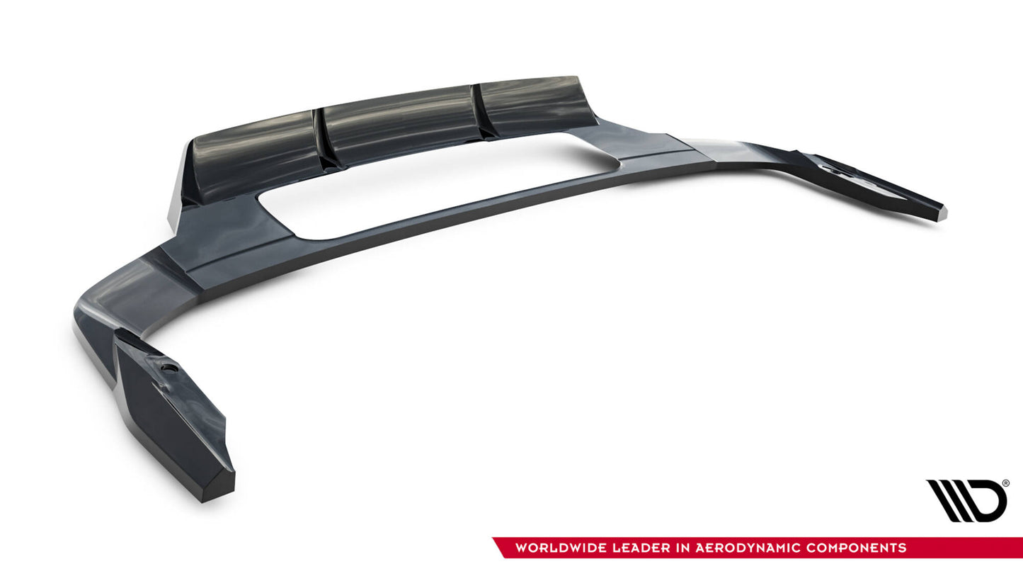 Mittlerer Cup Diffusor DTM Look Heck Ansatz für Audi Q7 S-Line Mk2 Facelift 2 schwarz Hochglanz