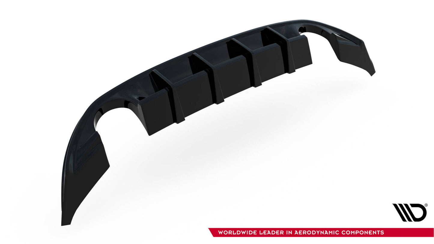 Diffusor Heck Ansatz für Hyundai I30 N Hatchback Mk3 Facelift schwarz Hochglanz