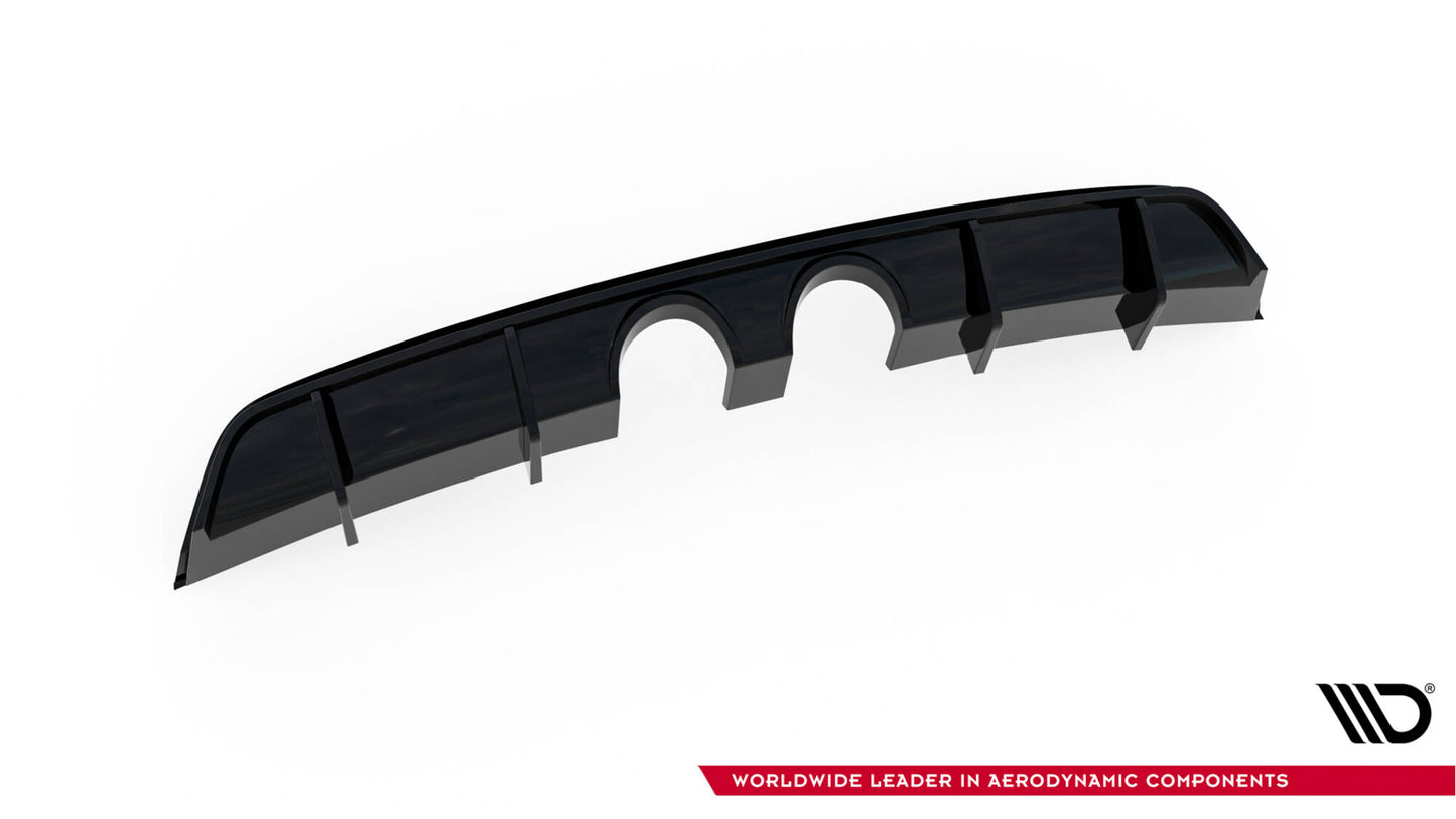 Diffusor Heck Ansatz V.2 für VW Scirocco Mk3 (R32 Auspuff) schwarz Hochglanz