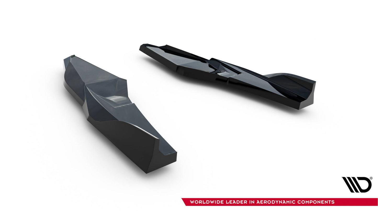 Heck Ansatz Flaps Diffusor V.4 für Audi S3 Limousine 8Y Facelift schwarz Hochglanz