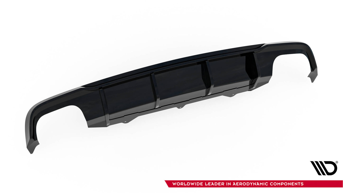 Diffusor Heck Ansatz V.2 für Audi A6 / A6 C7 S-line/ S6 C7 Facelift schwarz Hochglanz
