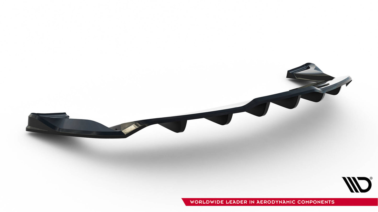 Mittlerer Cup Diffusor DTM Look Heck Ansatz für V.1 Tesla Model S Plaid Mk1 Facelift schwarz Hochglanz
