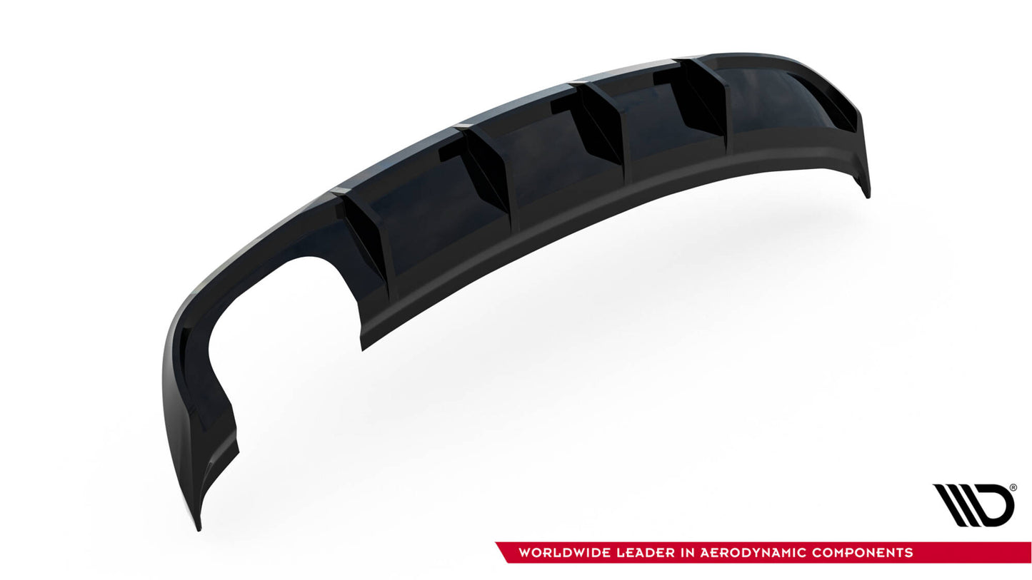 Diffusor Heck Ansatz für Audi A3 Limousine 8V Facelift (Doppelauspuff li.endrohr)
