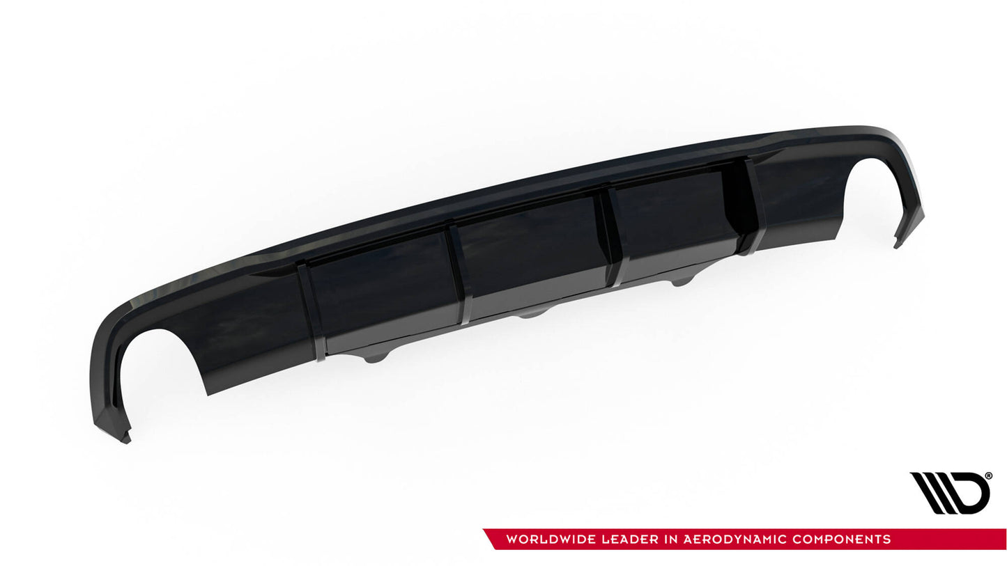 Diffusor Heck Ansatz für Audi A6 S-line Avant C7 schwarz Hochglanz