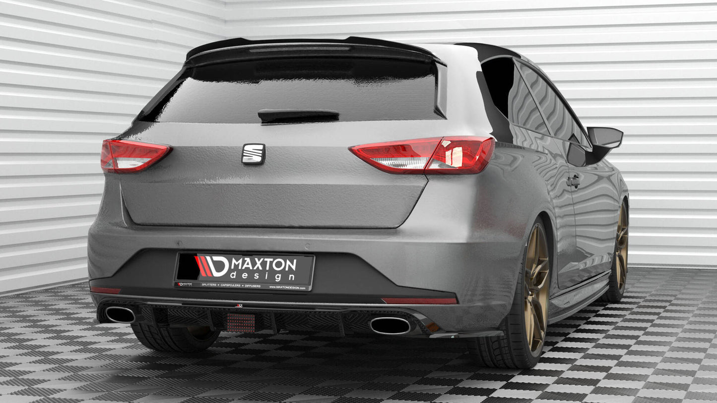 Spoiler CAP V.2 für Seat Leon Cupra Sportstourer Mk3 Facelift schwarz Hochglanz