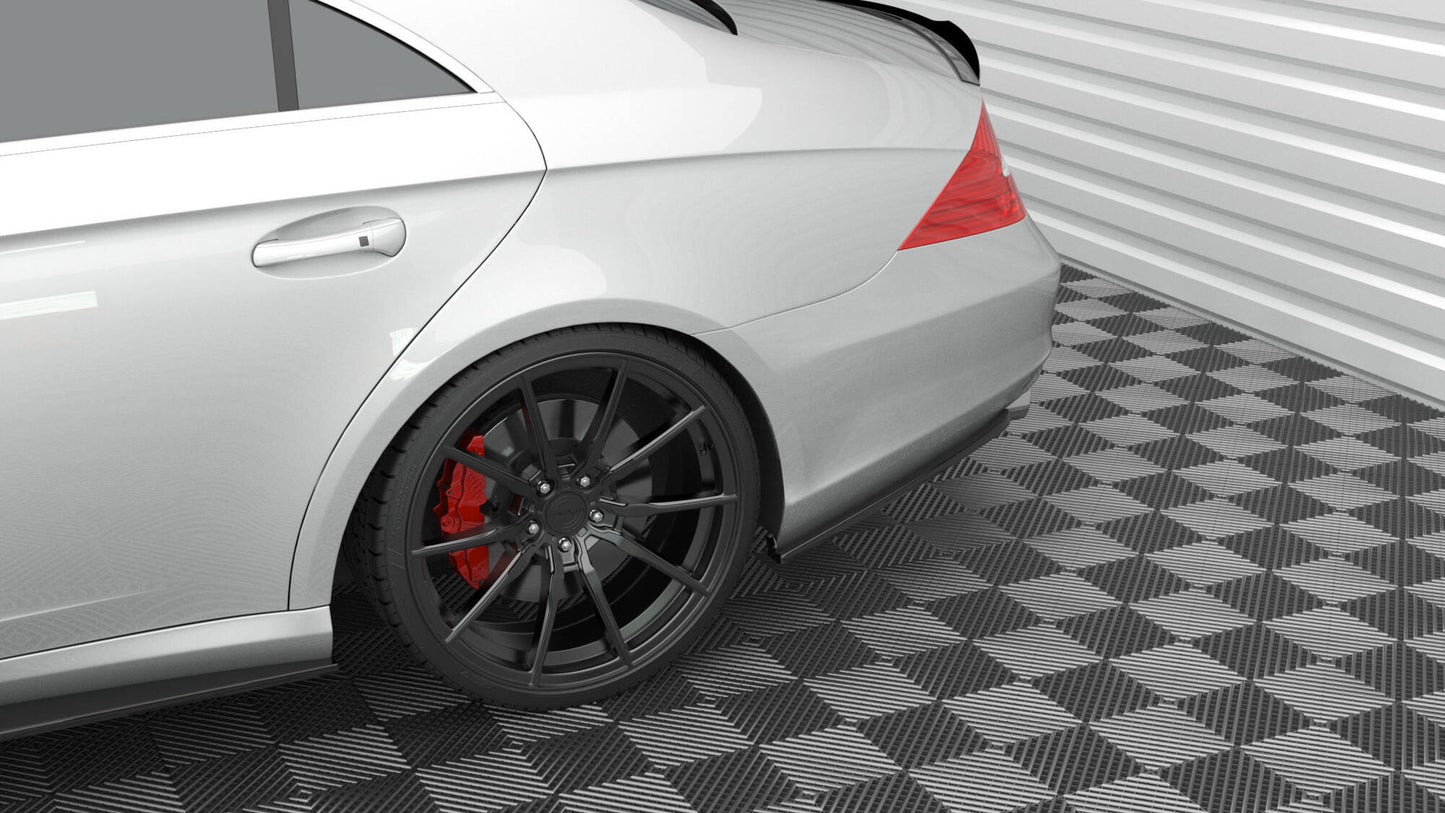 Heck Ansatz Flaps Diffusor für Mercedes-Benz CLS C219 schwarz Hochglanz