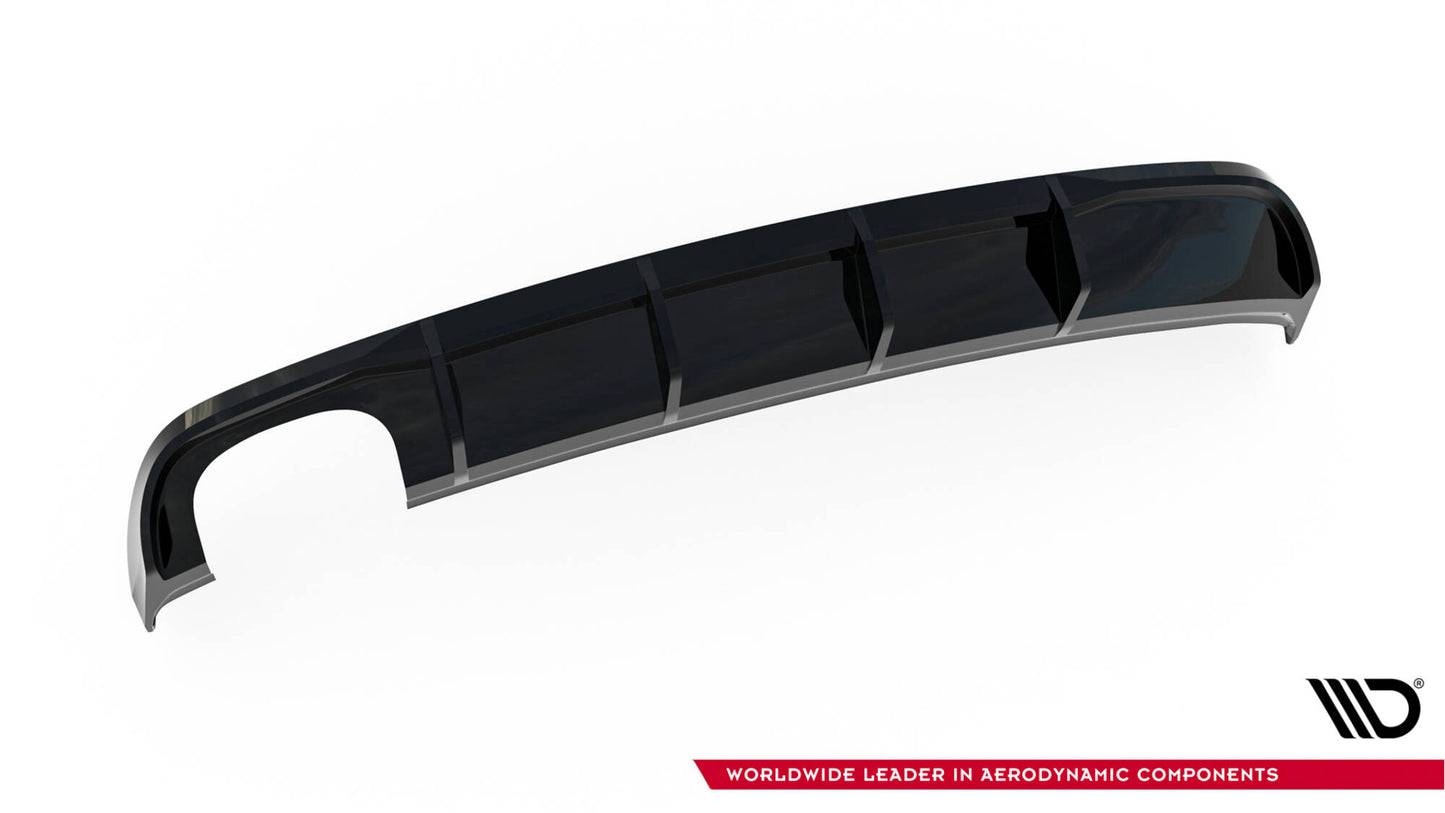 Diffusor Heck Ansatz für Audi A3 Limousine 8V Facelift (Doppelauspuff li.endrohr)