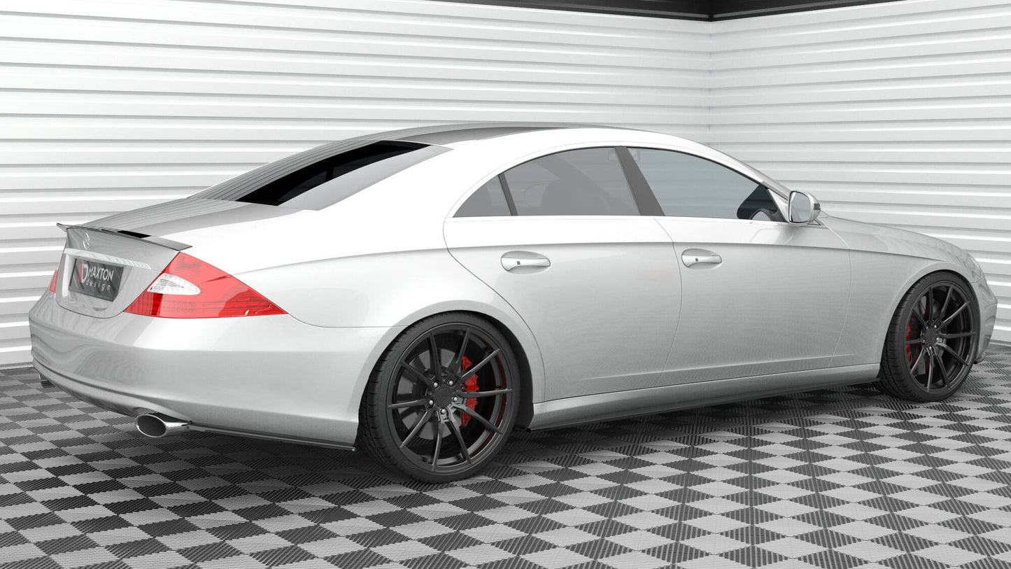 Heck Ansatz Flaps Diffusor für Mercedes-Benz CLS C219 schwarz Hochglanz