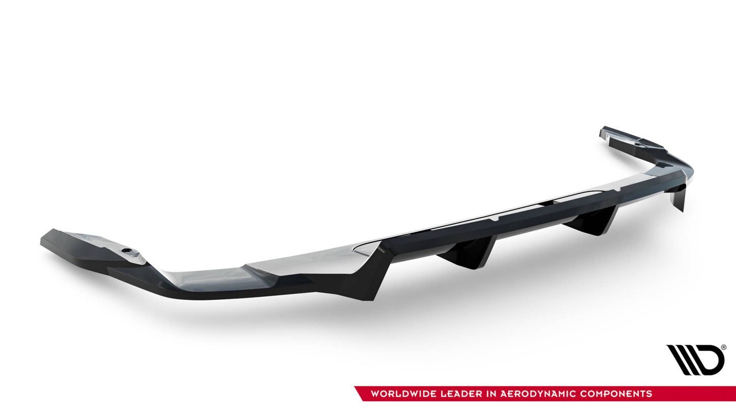 Mittlerer Cup Diffusor DTM Look Heck Ansatz für Audi Q7 S-Line Mk2 Facelift 2 schwarz Hochglanz