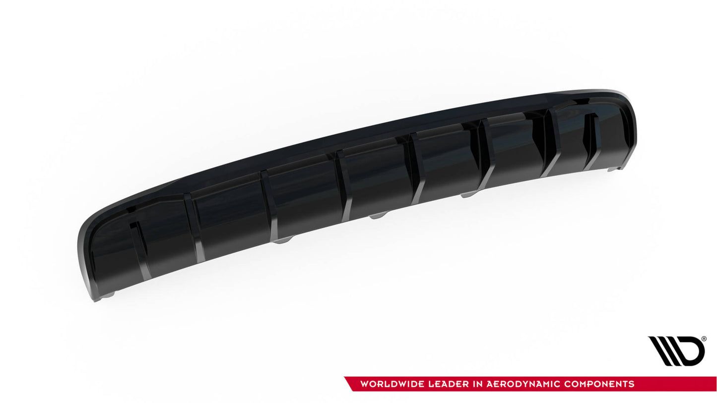 Diffusor Heck Ansatz für Audi A4 B8 Facelift (Version ohne Auspuff) schwarz Hochglanz