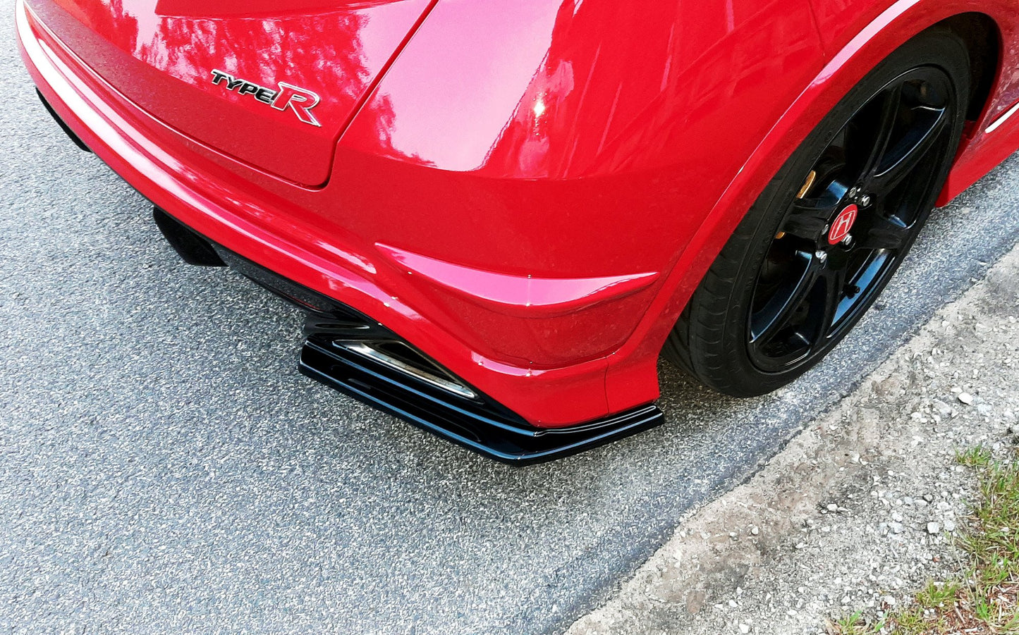 Heck Ansatz Flaps Diffusor für HONDA CIVIC VIII TYPE-R GP schwarz Hochglanz