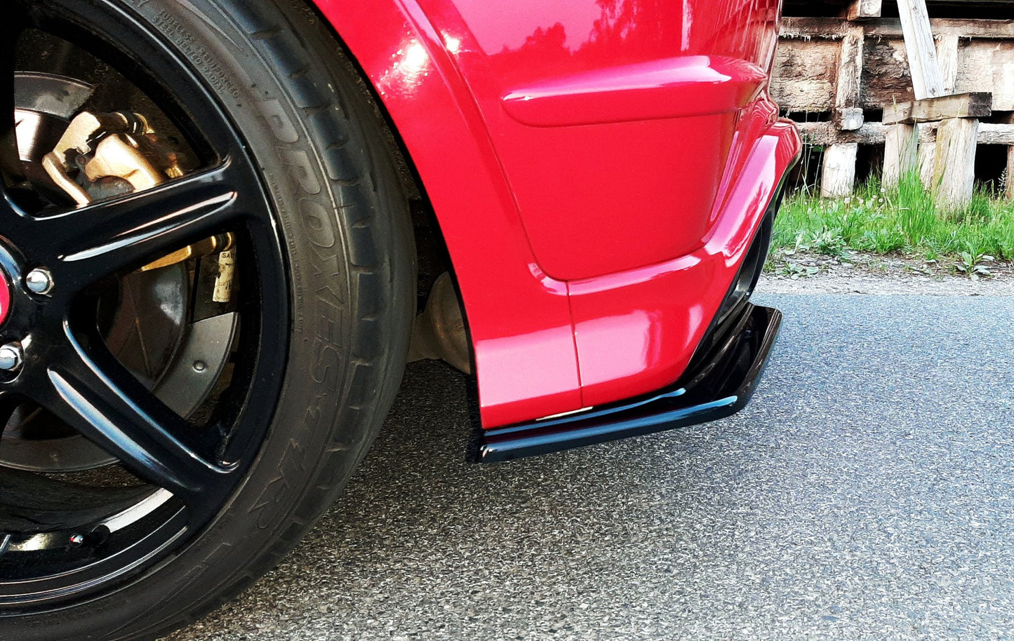 Heck Ansatz Flaps Diffusor für HONDA CIVIC VIII TYPE-R GP schwarz Hochglanz