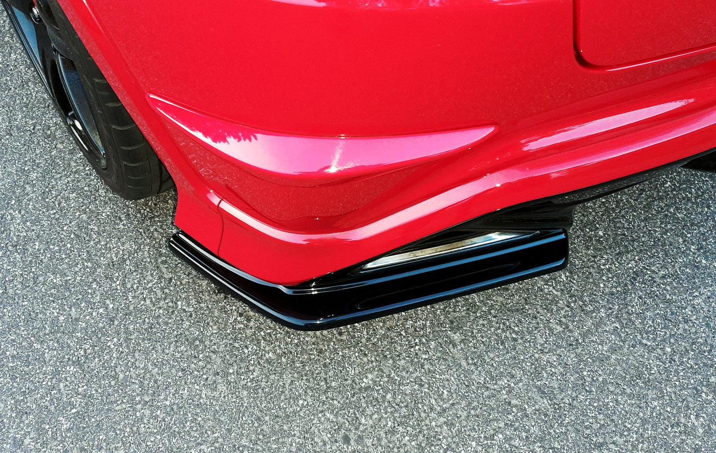 Heck Ansatz Flaps Diffusor für HONDA CIVIC VIII TYPE-R GP schwarz Hochglanz