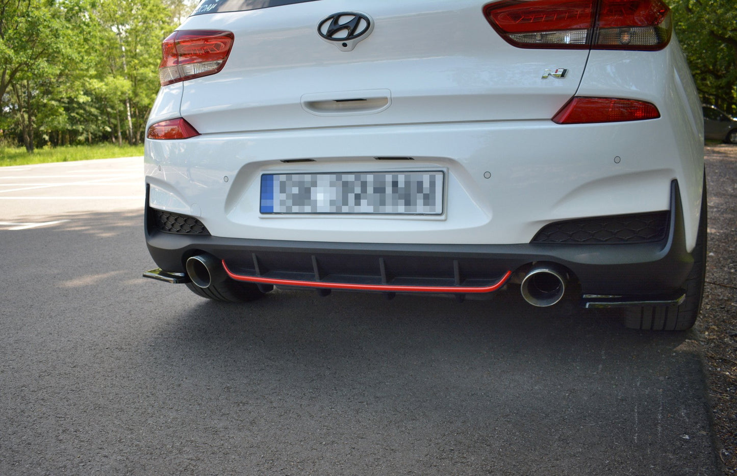 Diffusor Heck Ansatz für Hyundai I30 N Mk3 Hatchback schwarz Hochglanz
