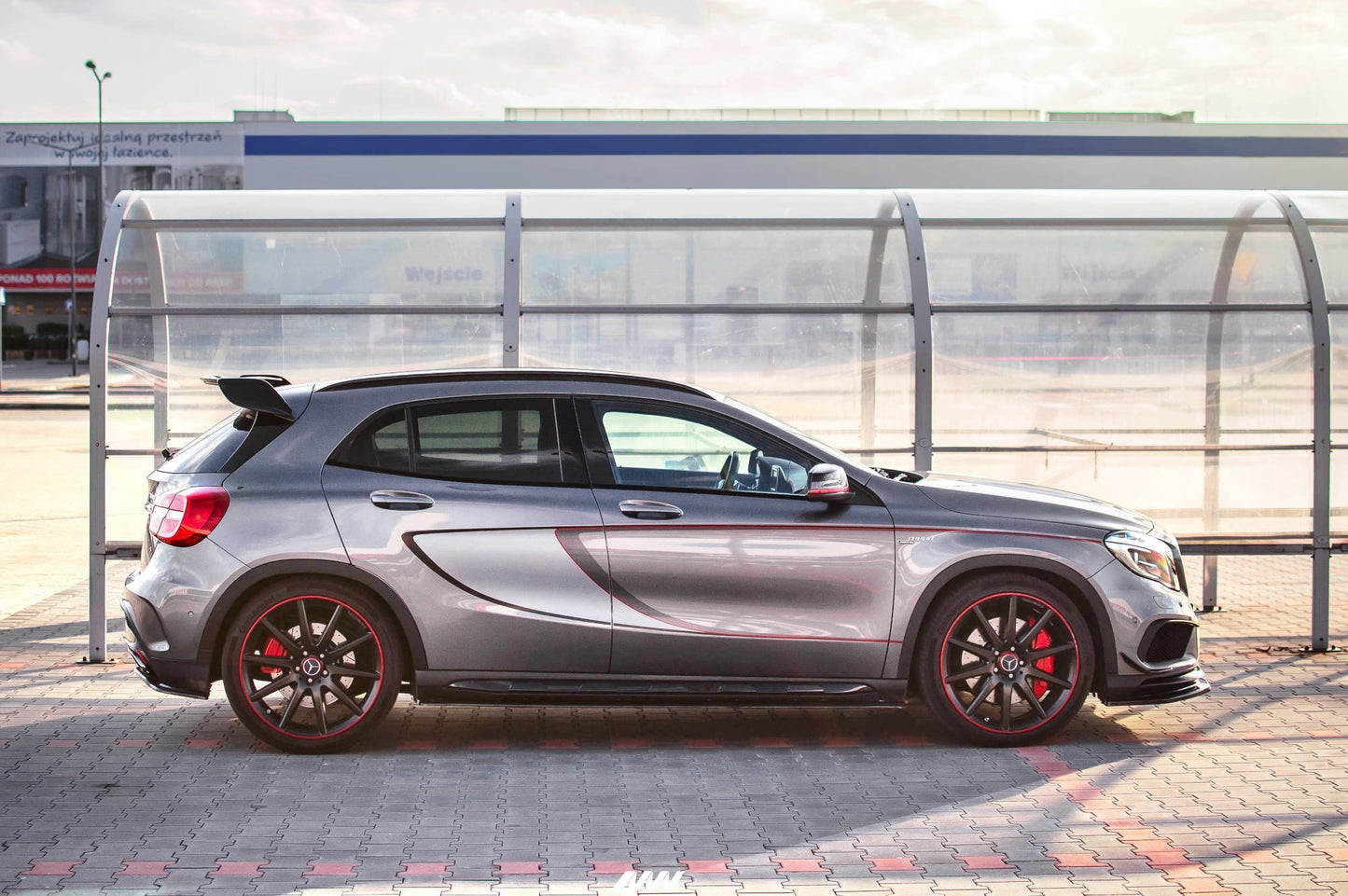Seitenschweller Ansatz für Mercedes GLA 45 AMG SUV (X156) vor Facelift Carbon Look