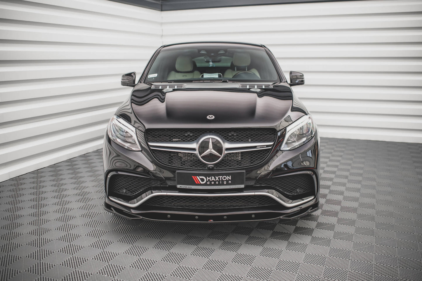 Front Ansatz V.2 für Mercedes-Benz GLE Coupe / SUV 63 AMG C292 / W166 schwarz Hochglanz