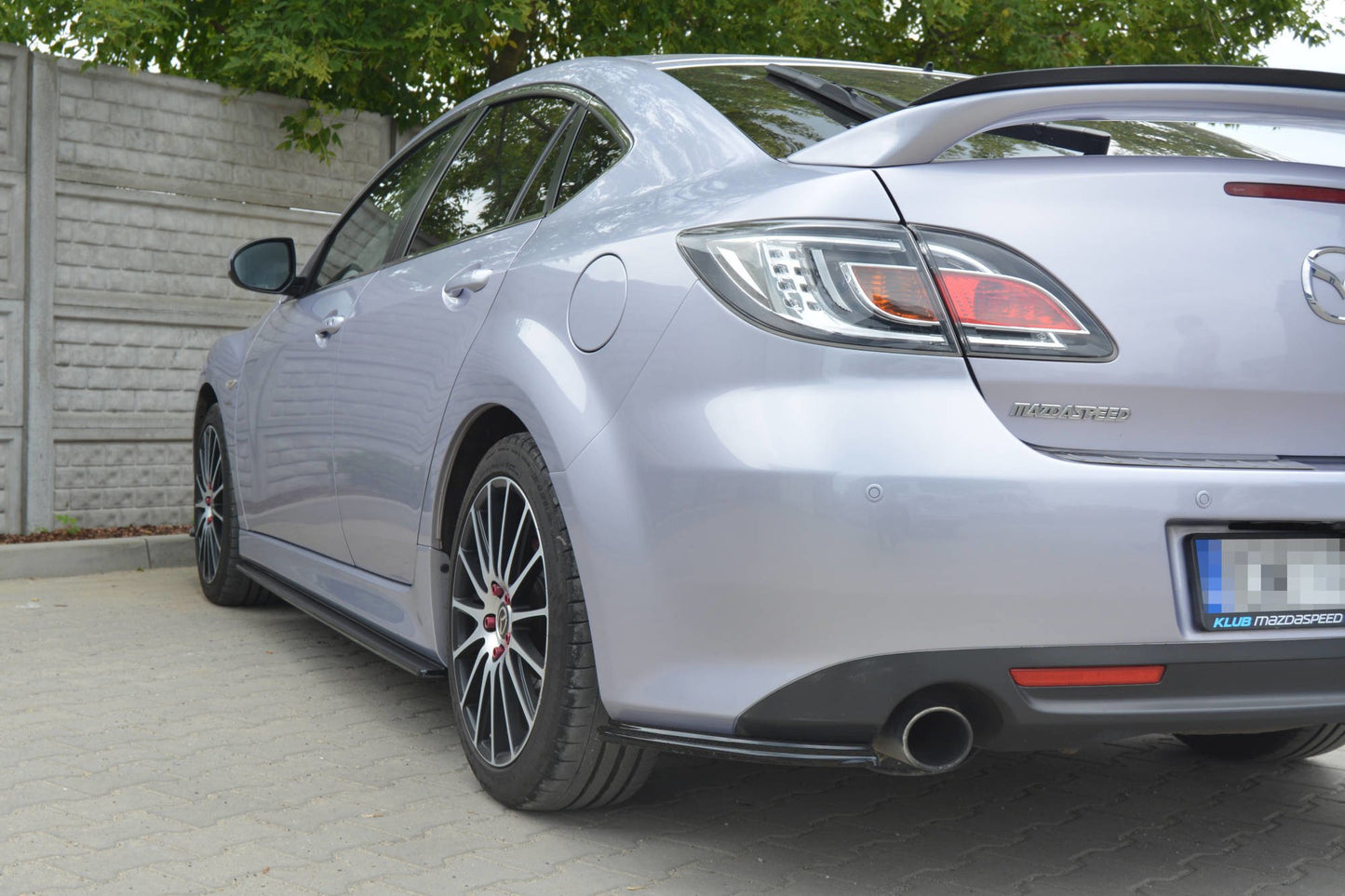 Heck Ansatz Flaps Diffusor für MAZDA 6 MK2 SPORT HATCH (GH-SERIES) vor Facelift schwarz Hochglanz