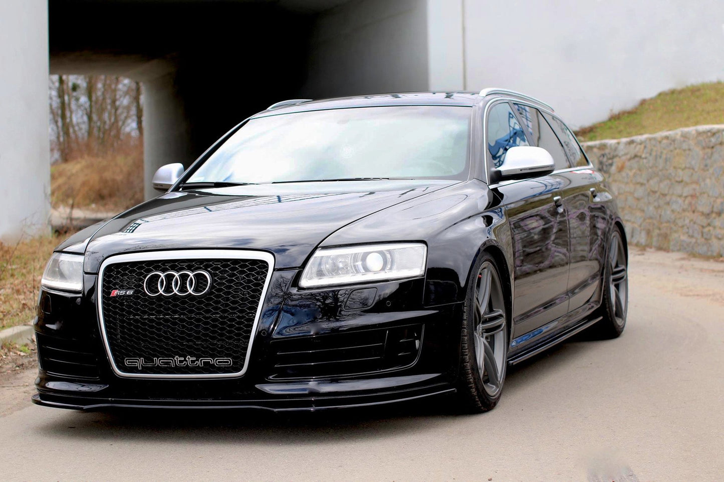 Front Ansatz für AUDI RS6 C6 schwarz Hochglanz