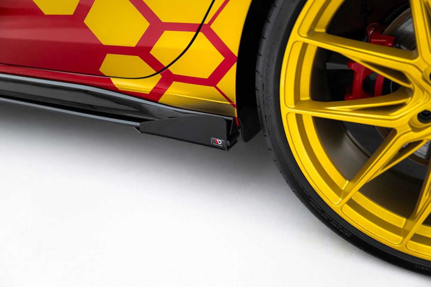 Street Pro Seitenschweller Ansatz + Flaps für VW Golf GTI Clubsport Mk8 Facelift schwarz Hochglanz