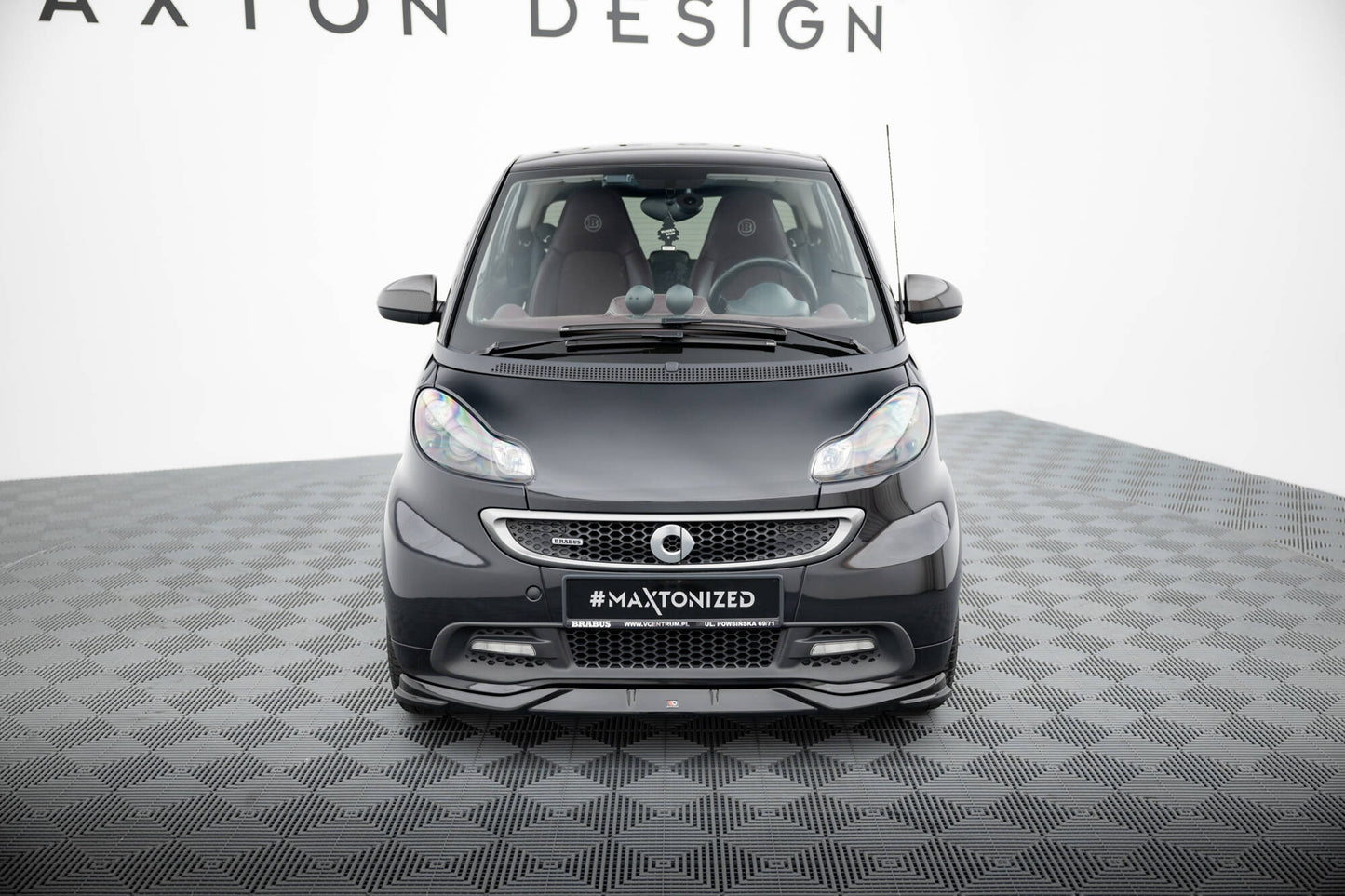 Front Ansatz für Brabus Smart Fortwo C451 Facelift schwarz Hochglanz