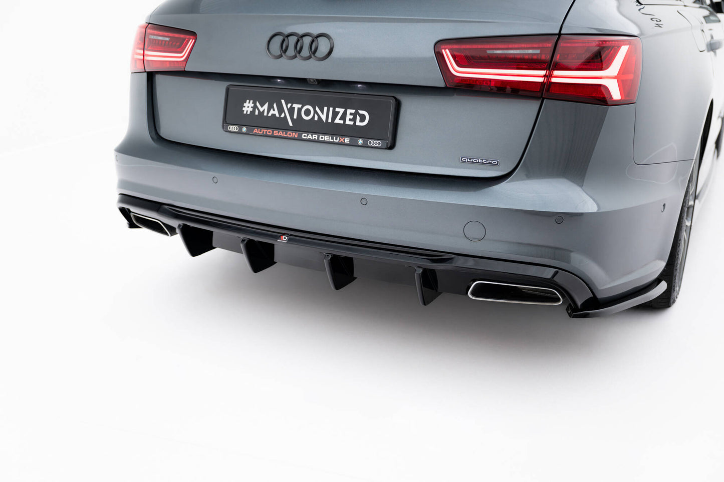 Diffusor Heck Ansatz V.2 für Audi A6 / A6 C7 S-line/ S6 C7 Facelift schwarz Hochglanz
