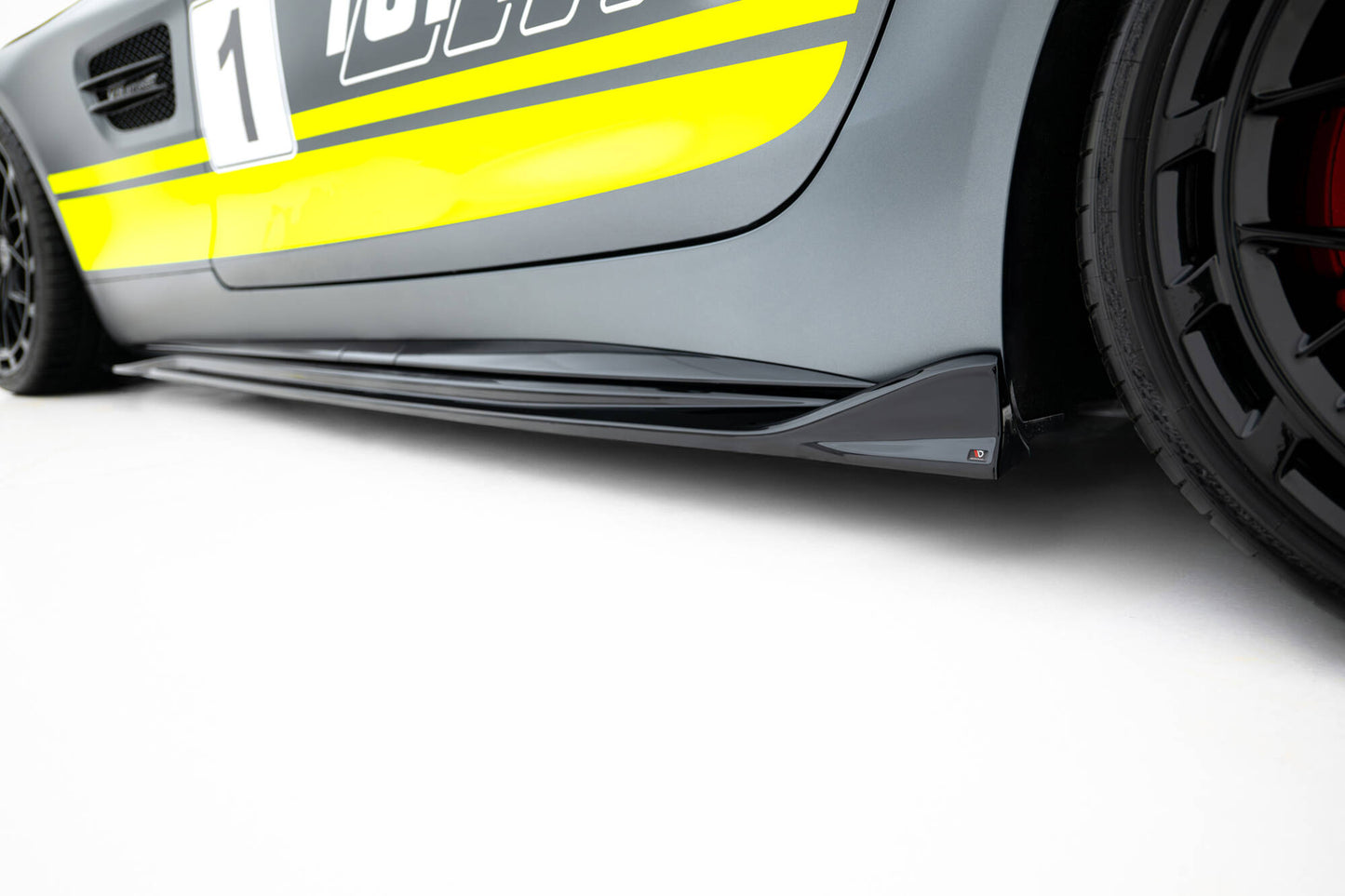 Seitenschweller Ansatz für Mercedes-AMG GT C C190 Facelift schwarz Hochglanz