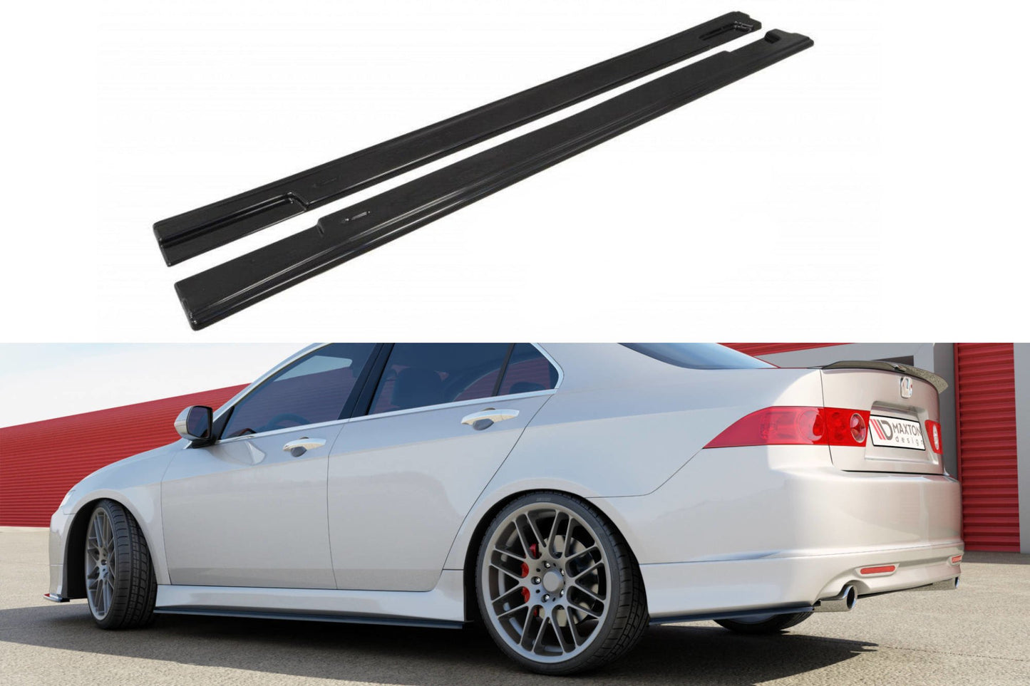 Seitenschweller Ansatz für HONDA ACCORD VII TYPE-S schwarz Hochglanz