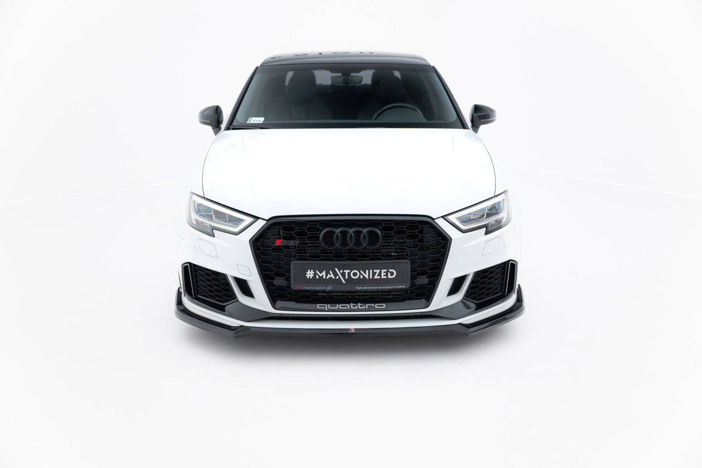 Front Ansatz V.4 für Audi RS3 Limousine 8V Facelift schwarz Hochglanz