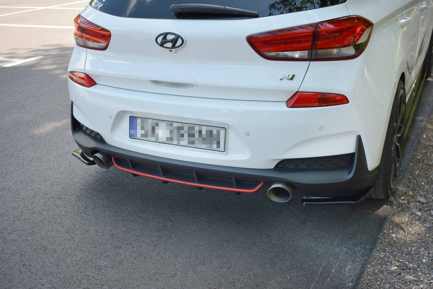 Diffusor Heck Ansatz für Hyundai I30 N Mk3 Hatchback schwarz Hochglanz