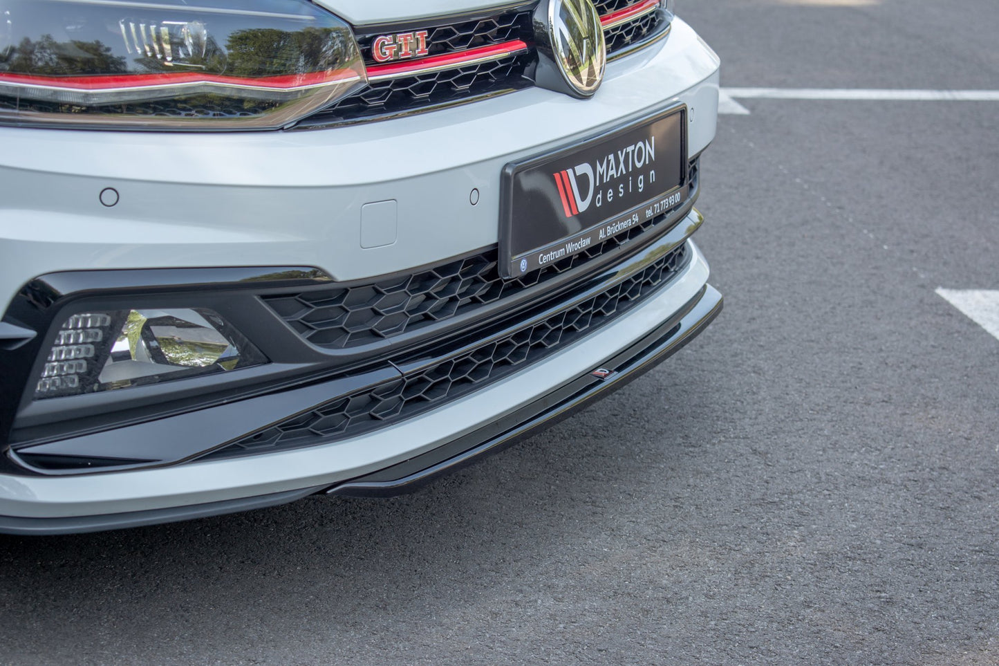 Front Ansatz V.4 für VW Polo GTI / R-line Mk6 schwarz Hochglanz