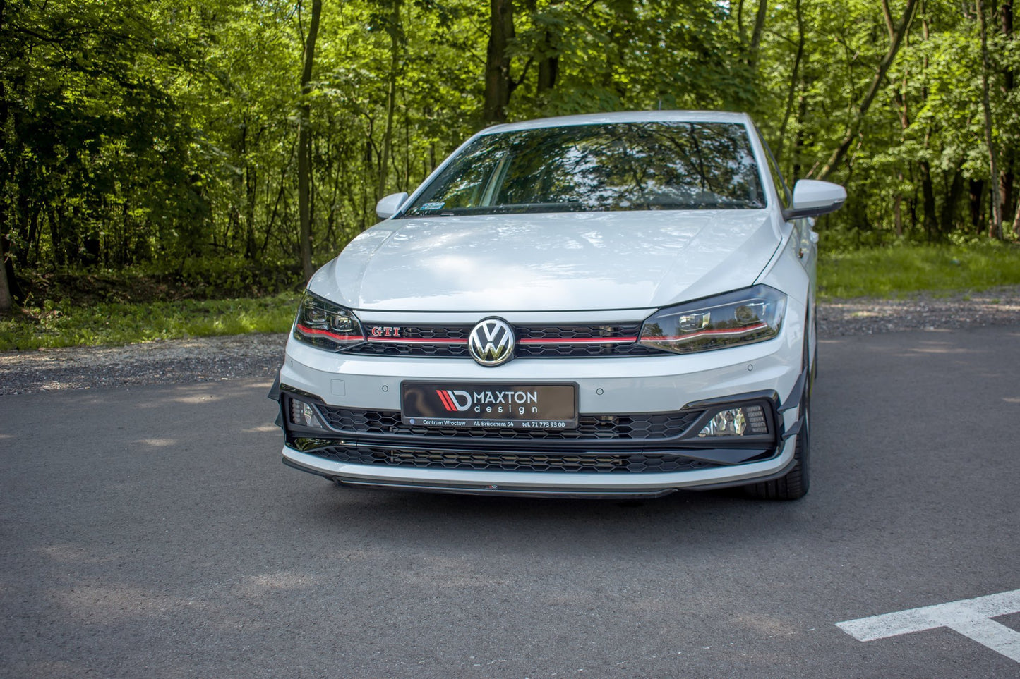 Front Ansatz V.4 für VW Polo GTI / R-line Mk6 schwarz Hochglanz