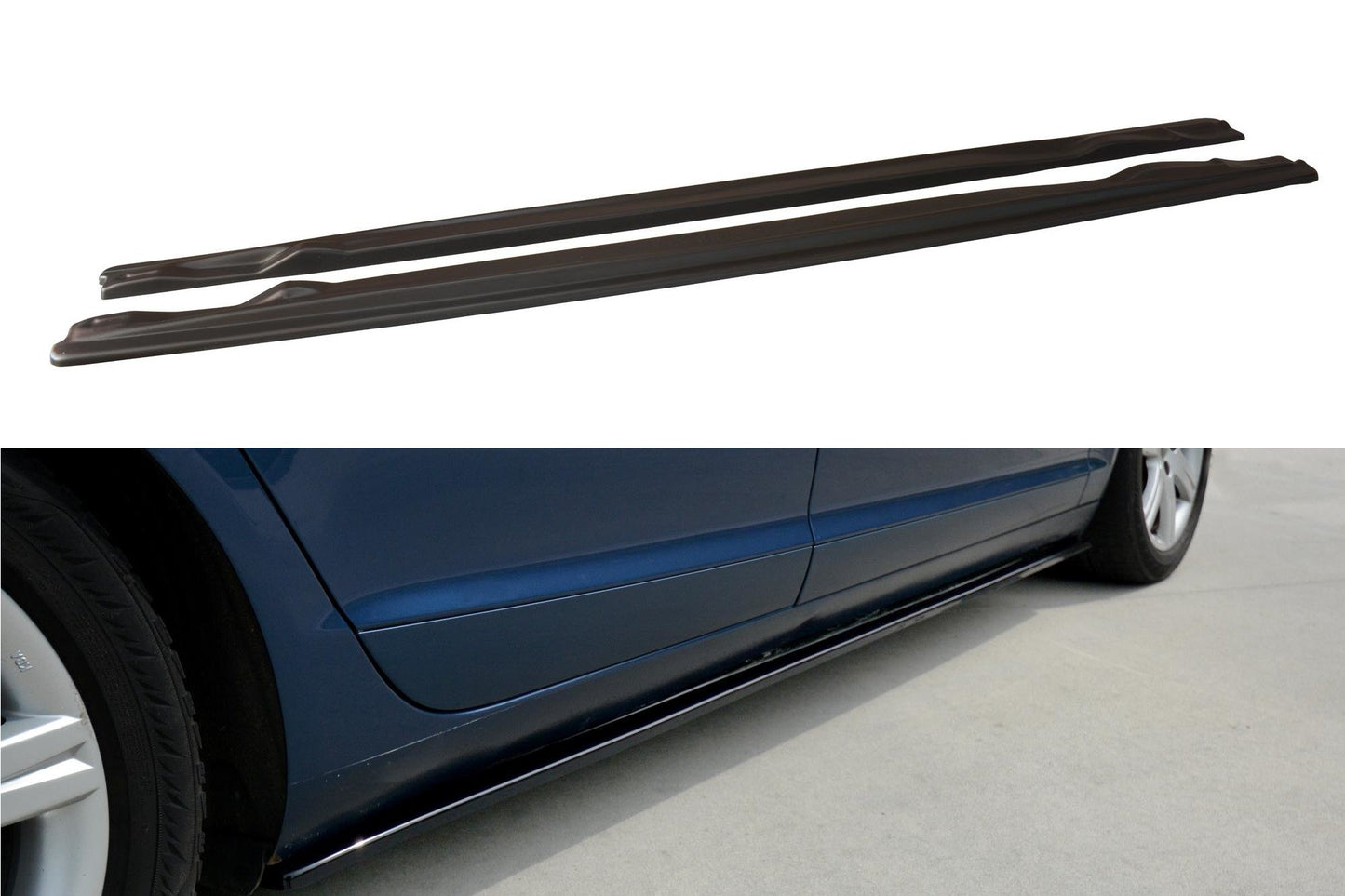Seitenschweller Ansatz für Audi A6 S-Line C6 / C6 FL schwarz Hochglanz