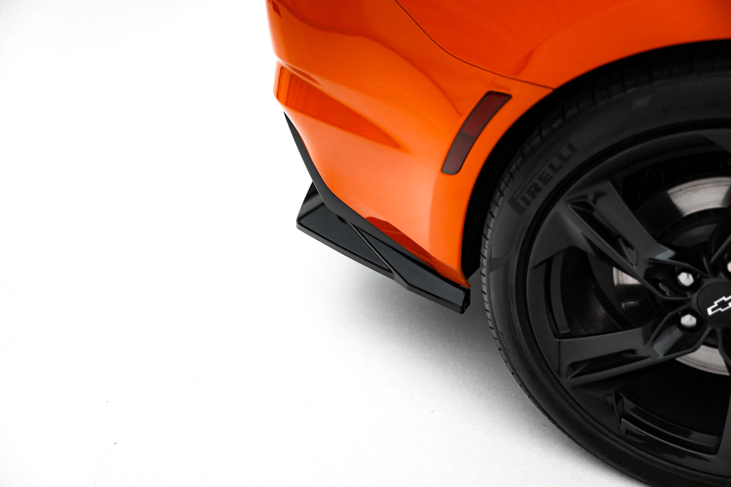 Mittlerer Cup Diffusor DTM Look Heck Ansatz für Chevrolet Camaro SS Mk6 Facelift schwarz Hochglanz