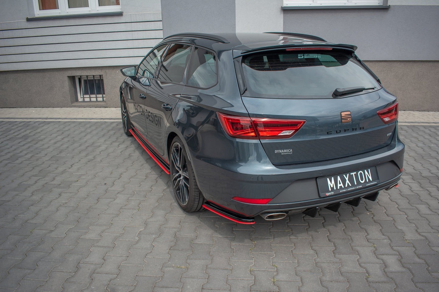 Heck Ansatz Flaps Diffusor passend für V.2 Seat Leon Mk3 Cupra ST Facelift schwarz Hochglanz