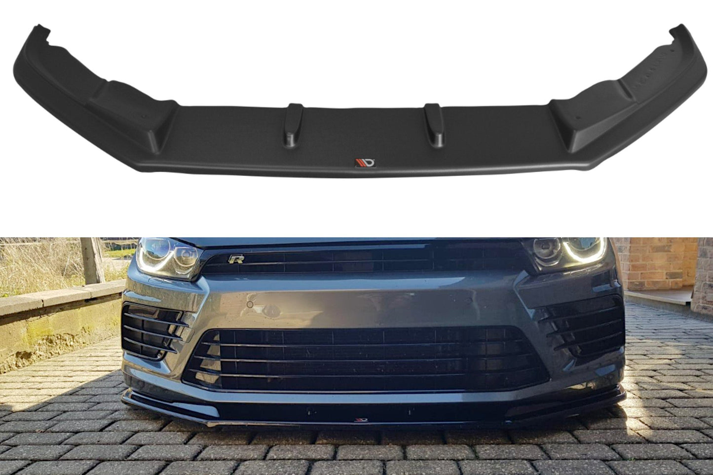Front Ansatz V.1 für VOLKSWAGEN SCIROCCO MK.3 R FACELIFT schwarz Hochglanz