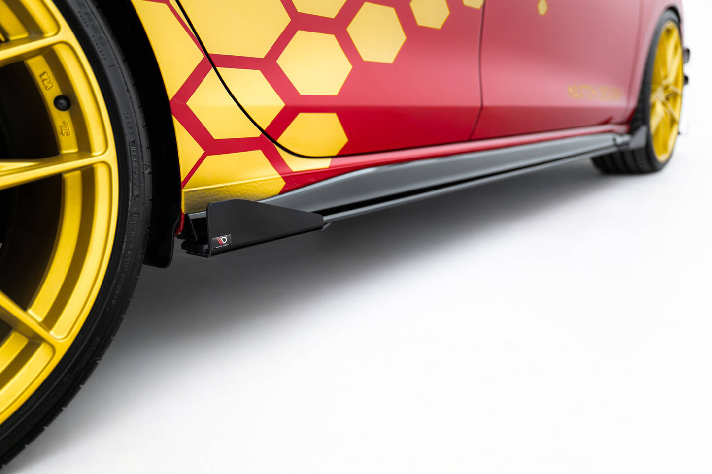 Street Pro Seitenschweller Ansatz + Flaps für VW Golf GTI Clubsport Mk8 Facelift schwarz Hochglanz