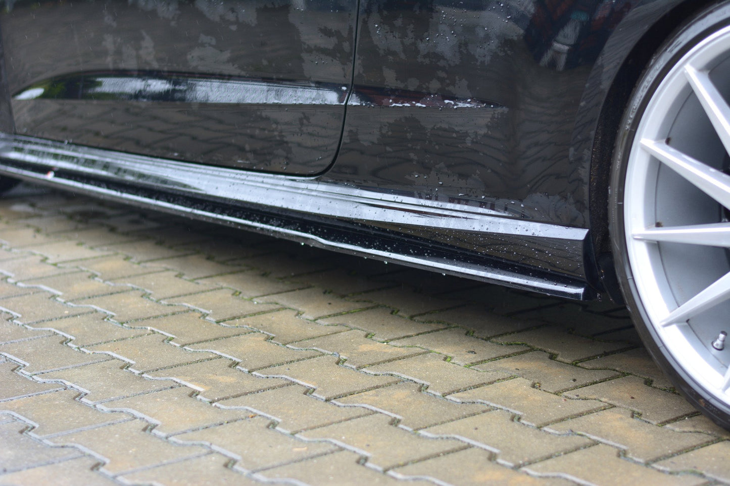 Seitenschweller Ansatz für Audi S3 / A3 S-Line 8V / 8V FL Hatchback schwarz Hochglanz
