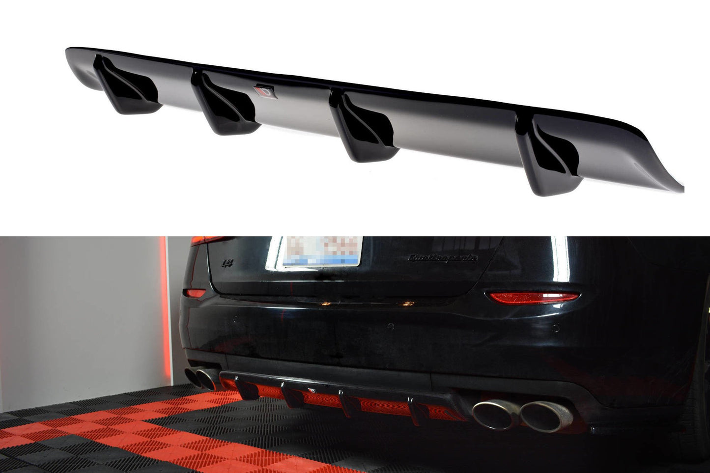 Diffusor Heck Ansatz für MASERATI QUATTROPORTE MK.6 vor Facelift schwarz matt