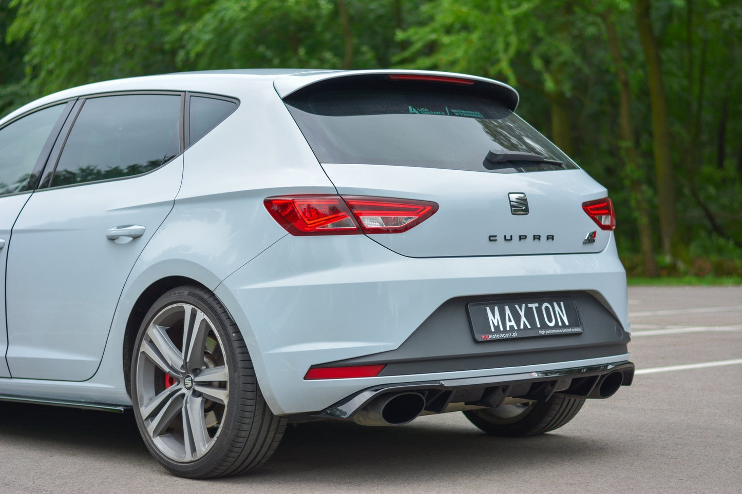Diffusor Heck Ansatz für Seat Leon III Cupra schwarz Hochglanz