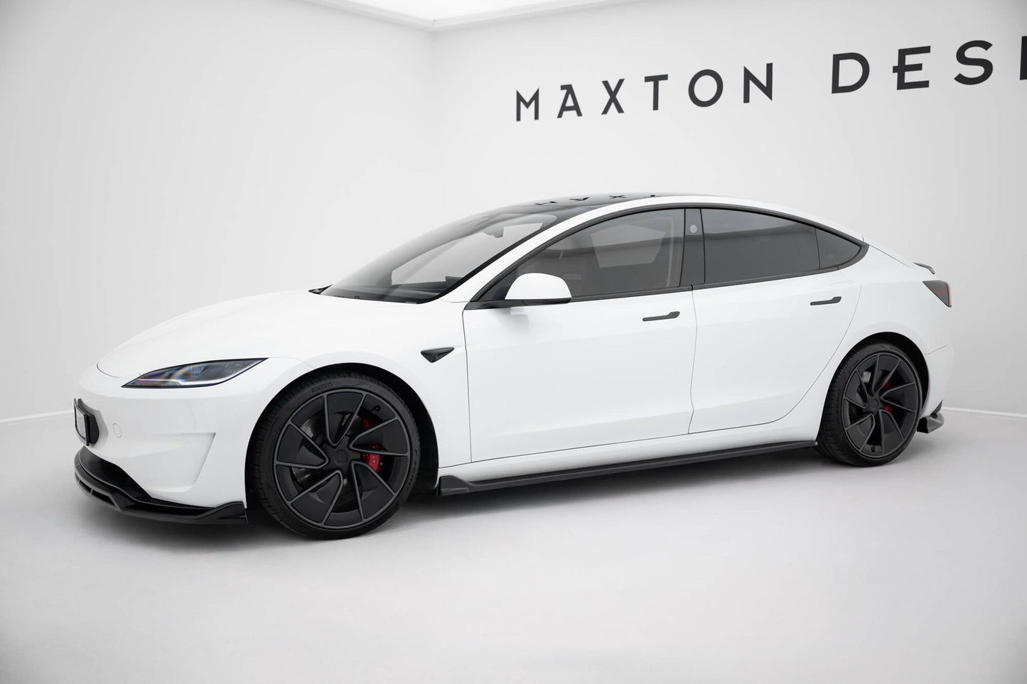 Seitenschweller Ansatz für V.3 für Tesla Model 3 Performance Mk1 Facelift schwarz Hochglanz